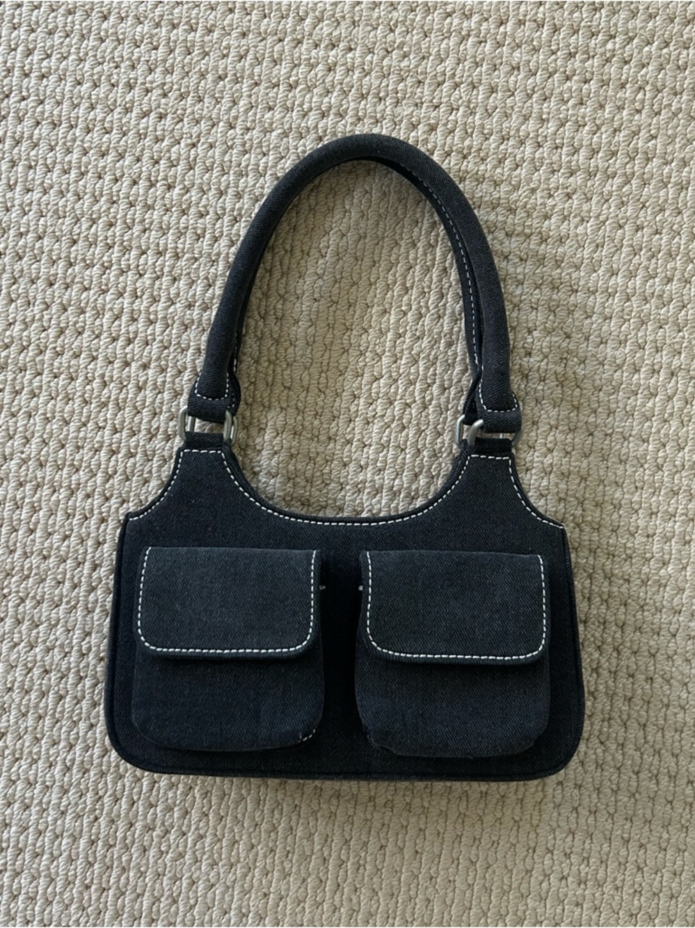 Brandy Meliville Demin Pocket Shoulder Bag